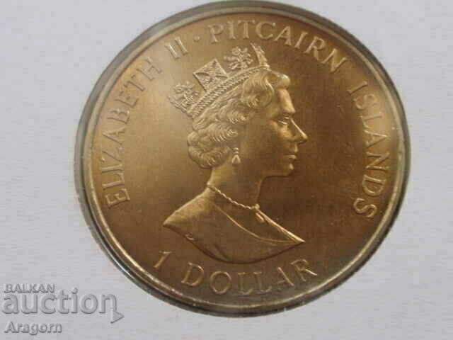 Auction rare pitcairn 1 dollar 1990 coin and stamp envelope Auction rare pitcairn 1 dollar 1990 coin and stamp envelope