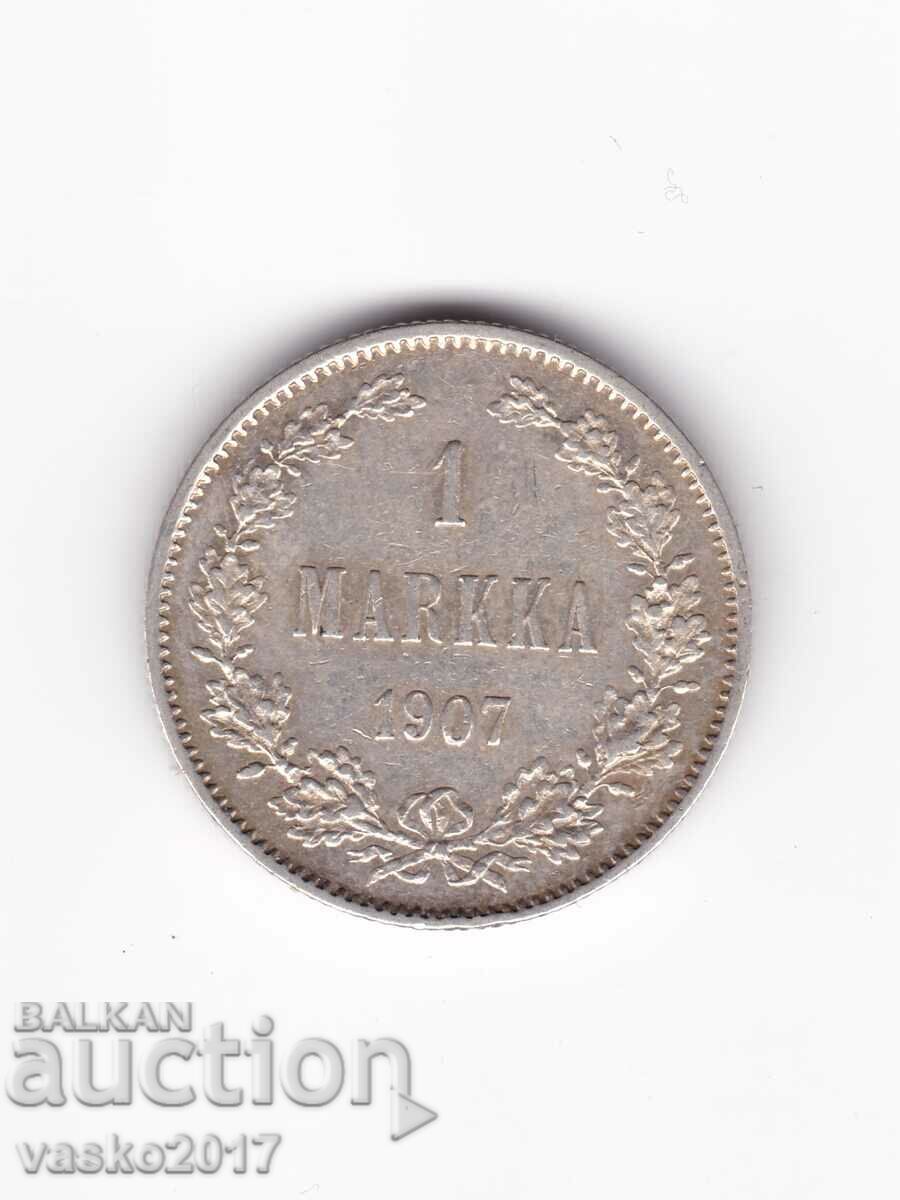 1 MARKKAA - 1907 Russia for Finland