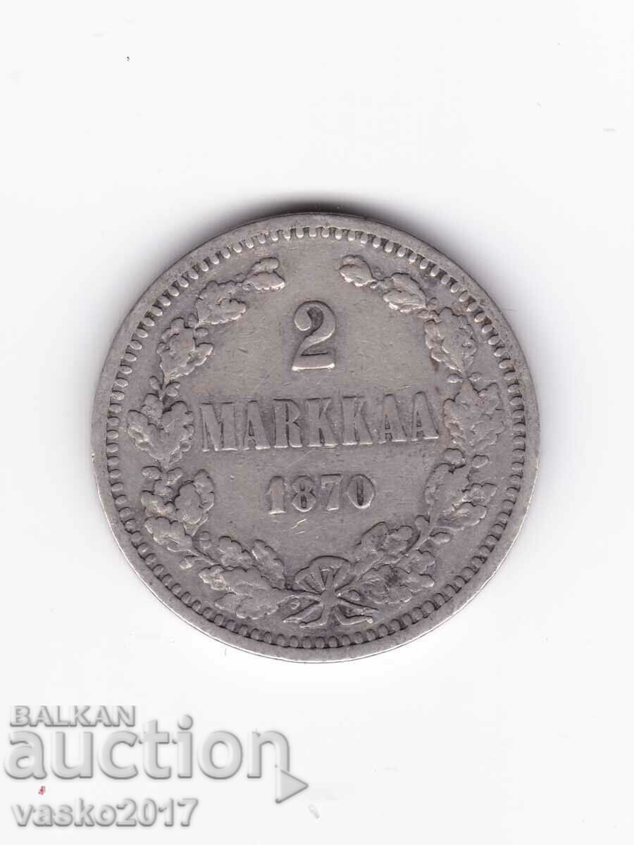 2 MARKKAA - 1870 Russia for Finland