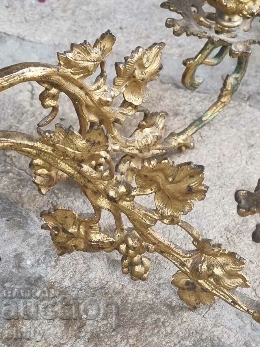 Auction Large old bronze wall sconce Auction Large old bronze wall sconce