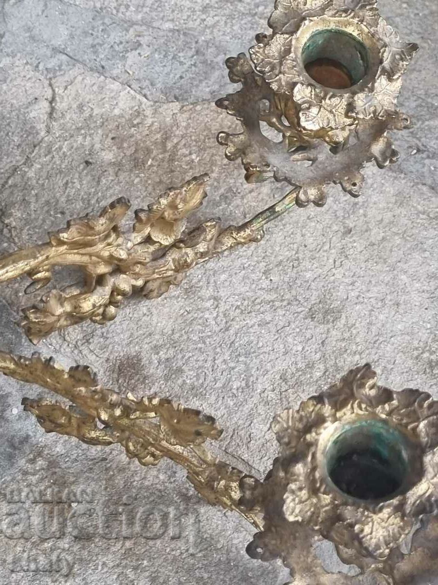 Large old bronze wall sconce - 5 Large old bronze wall sconce - 5