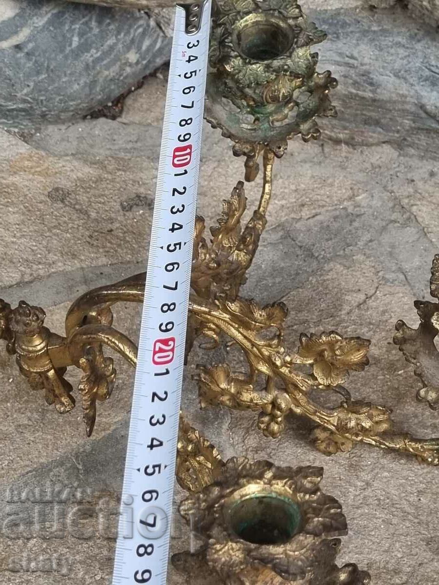 Large old bronze wall sconce - 6 Large old bronze wall sconce - 6