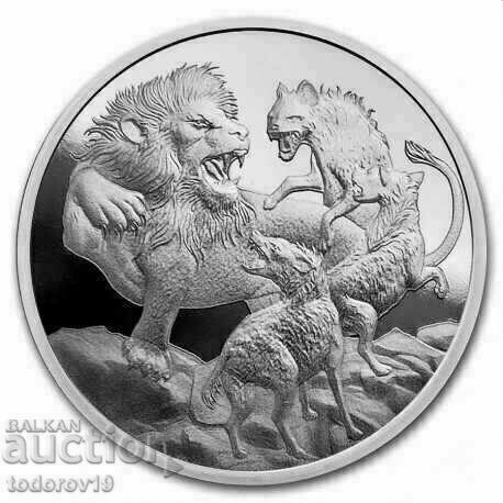 1 oz Silver LION vs. HYENAS - Nuyere 2022