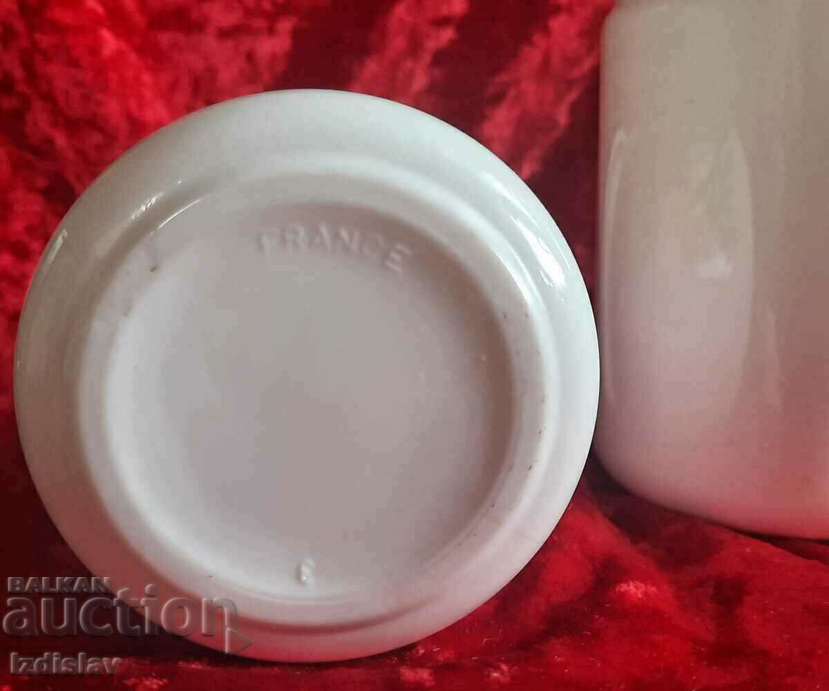 Auction  Two French vintage medical glass storage vessels