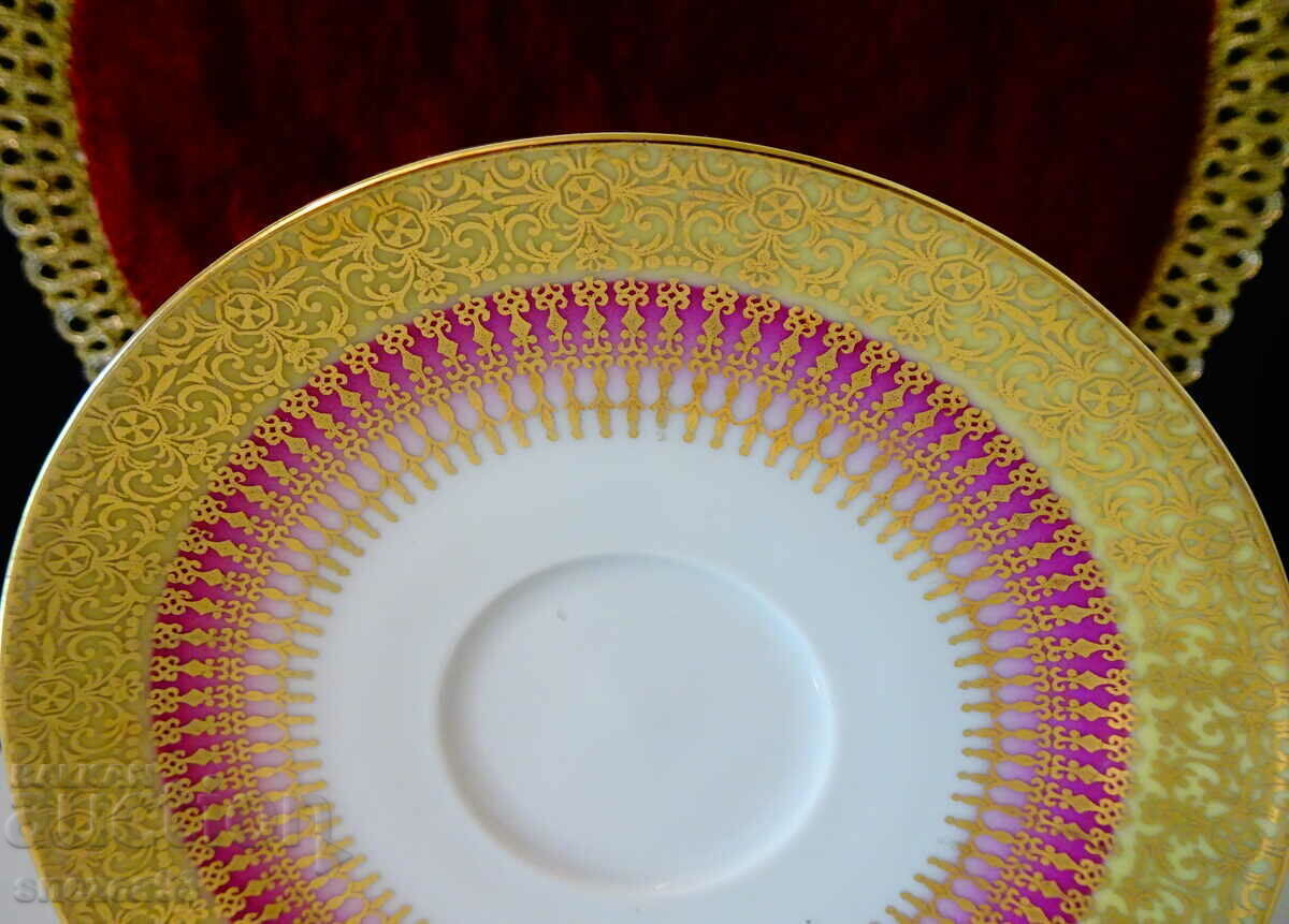 Bavarian porcelain plate, gold, ornaments. with price 11.00 BGN | € 5.62 Bavarian porcelain plate, gold, ornaments. with price 11.00 BGN | € 5.62