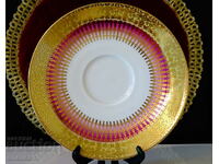 Bavarian porcelain plate, gold, ornaments.