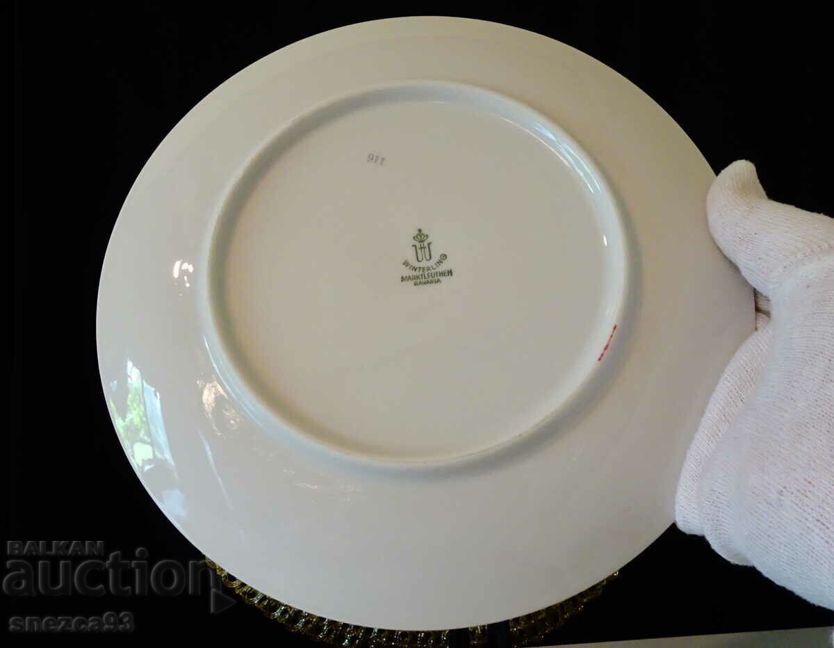 Livrarea Farfurie din portelan bavarez, auriu, flori poloneze.