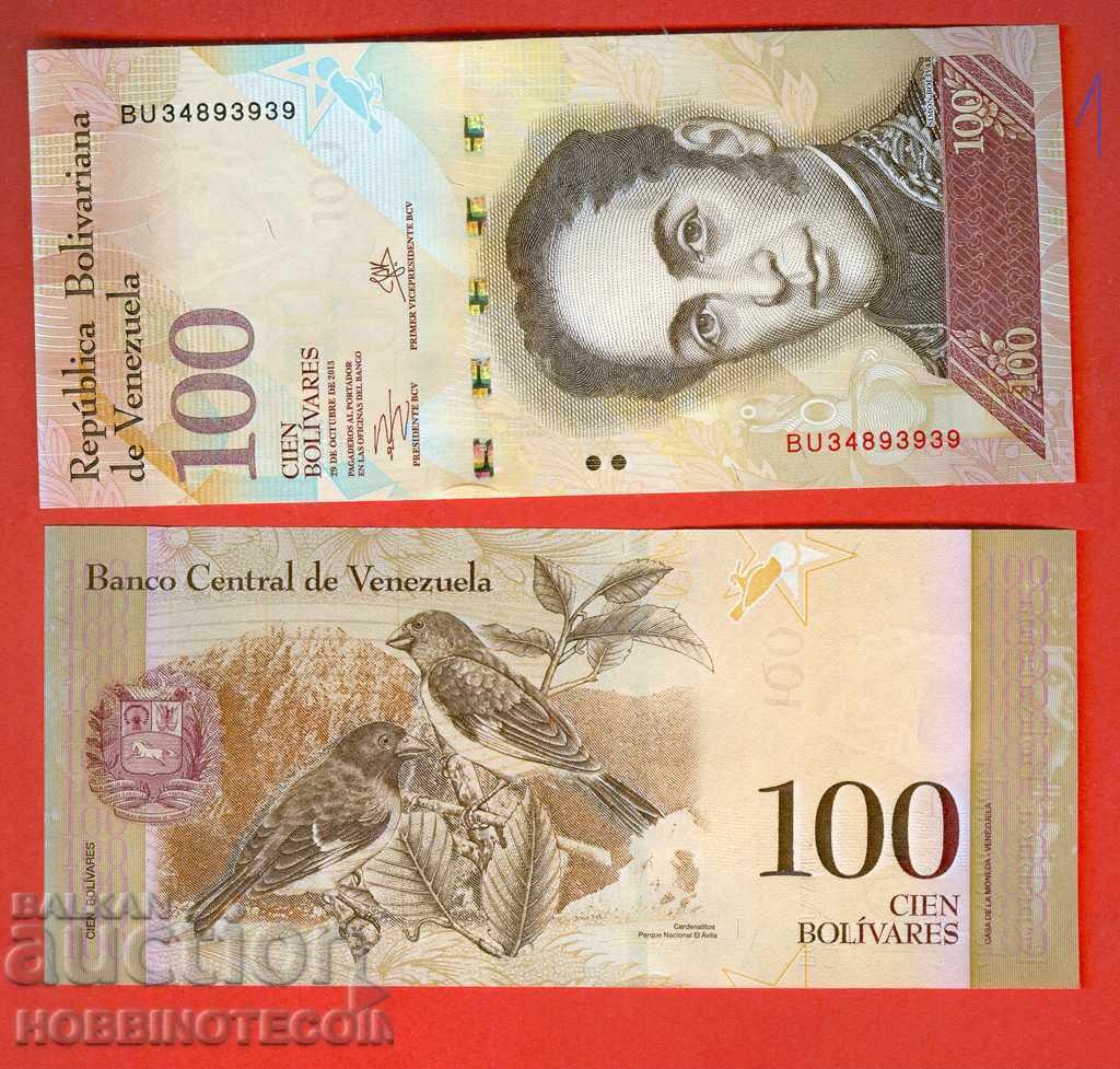 VENEZUELA VENEZUELA 100 Bolivar numarul 29 10 2013 NOU UNC