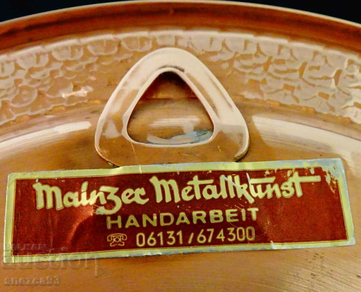 Copper plate, panel, platter, tray with eagle emblem, crown - 5 Copper plate, panel, platter, tray with eagle emblem, crown - 5