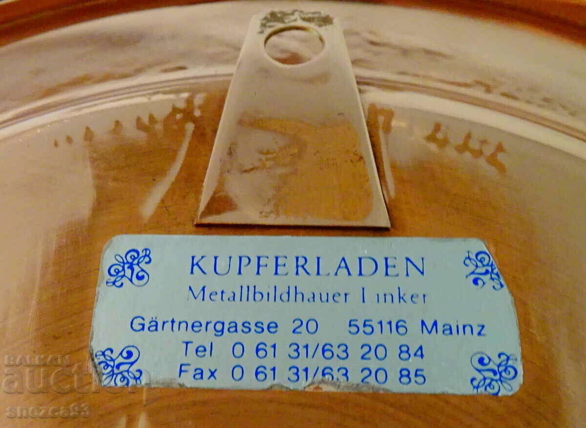 Delivery of Copper plate, panel, plate, tray with lithography from Mainz.