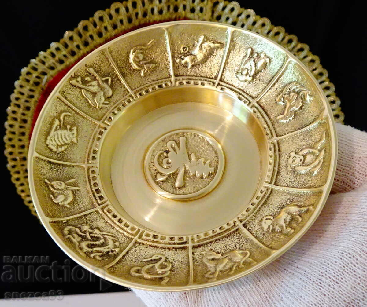 Bol de bronz cu calendar chinezesc anual, zodiac - 5 Bol de bronz cu calendar chinezesc anual, zodiac - 5