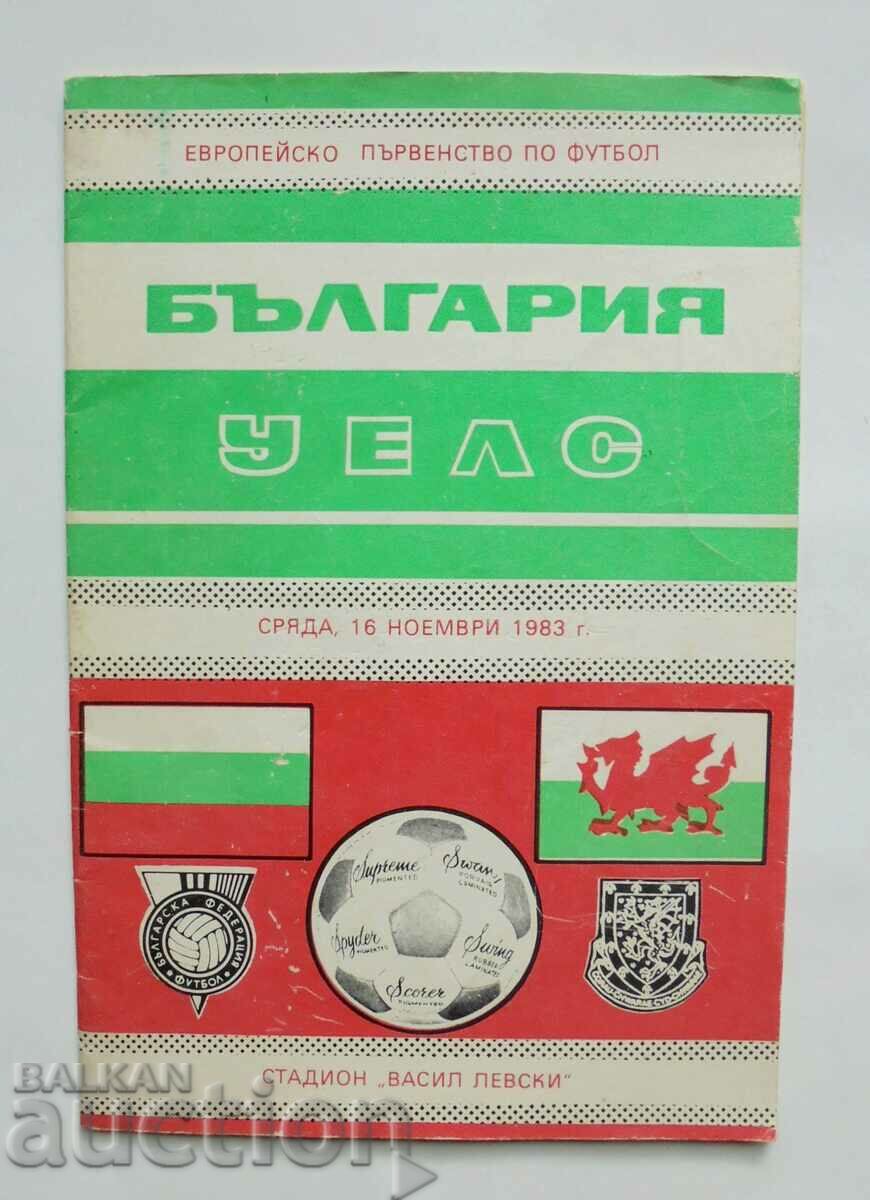 Football program Bulgaria - Wales 1983 EC
