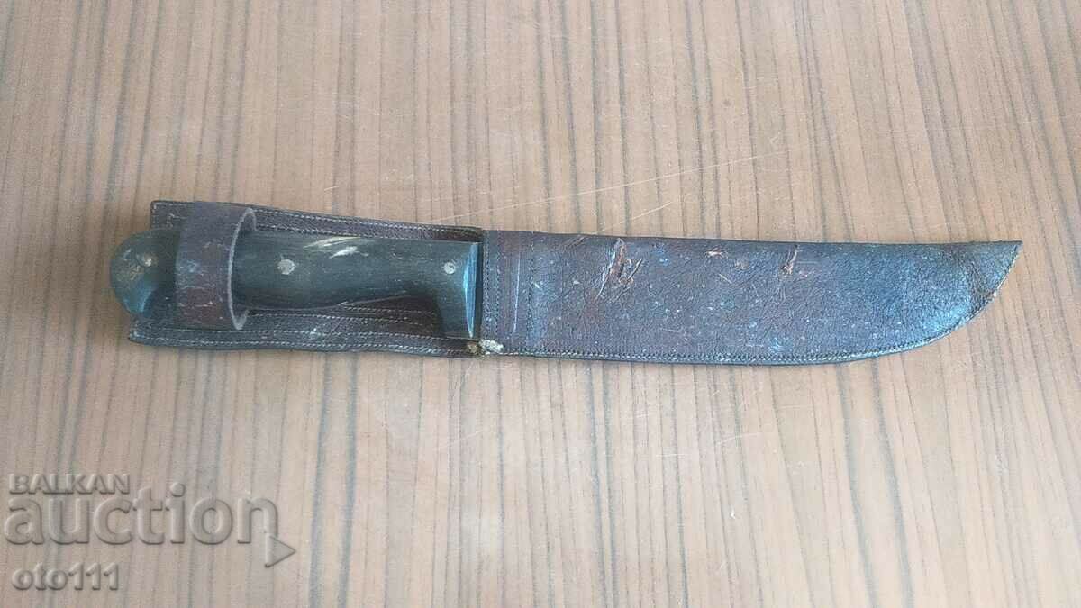 STURDY OLD KNIFE, BUFFALO HORN, CANIA