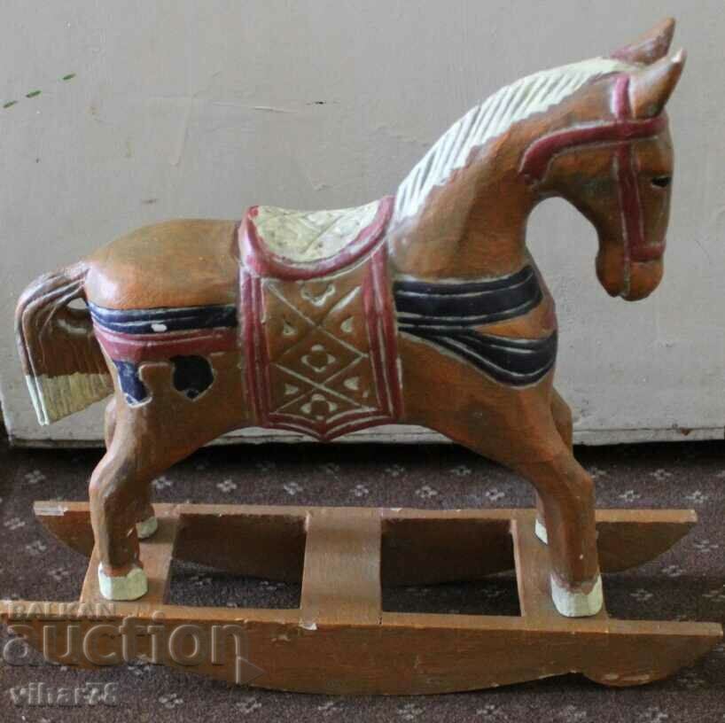 СТАРА ГОЛЯМА ДЪРВЕНА ФИГУРА НА ЛЮЛЕЕЩ КОН - 5 СТАРА ГОЛЯМА ДЪРВЕНА ФИГУРА НА ЛЮЛЕЕЩ КОН - 5