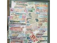 A pack of different 200 banknotes all over the world