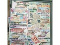 A pack of different 800 banknotes all over the world