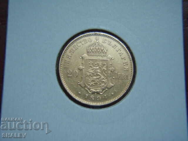 20 BGN 1894 Principality of Bulgaria - XF/AU (gold) with price 3669.89 BGN | € 1876.38