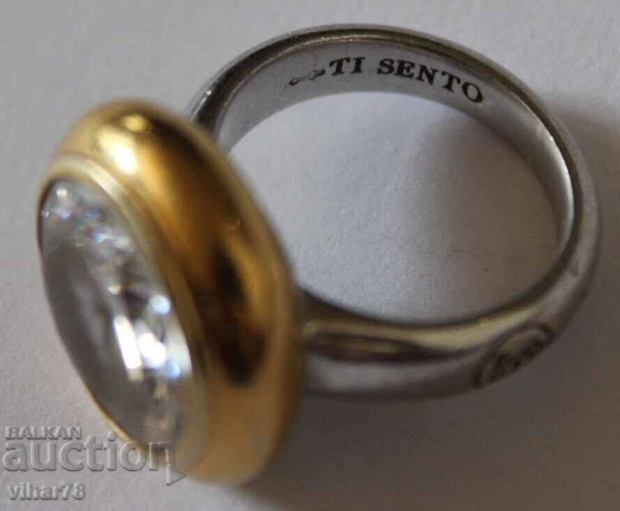 Delivery of Silver Ring with Gilding-TI SENTO MILANO