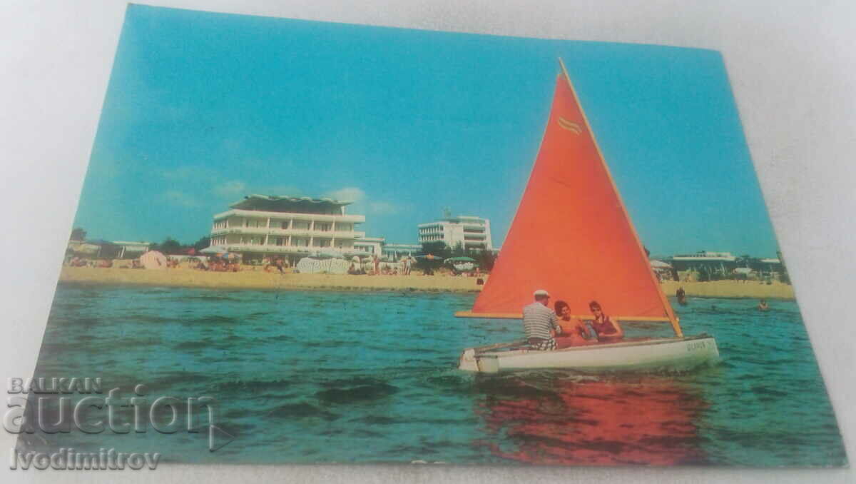 Пощенска картичка Слънчев бряг Хотели Ропотамо и Чайка 1967
