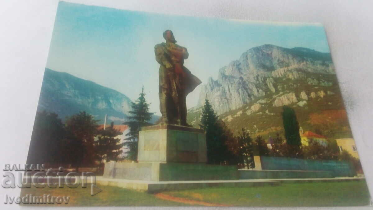 Postcard Vratsa Monument to Hristo Botev 1974