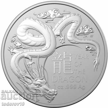 1 oz Silver Lunar Year of the Dragon /RAM/ 2024