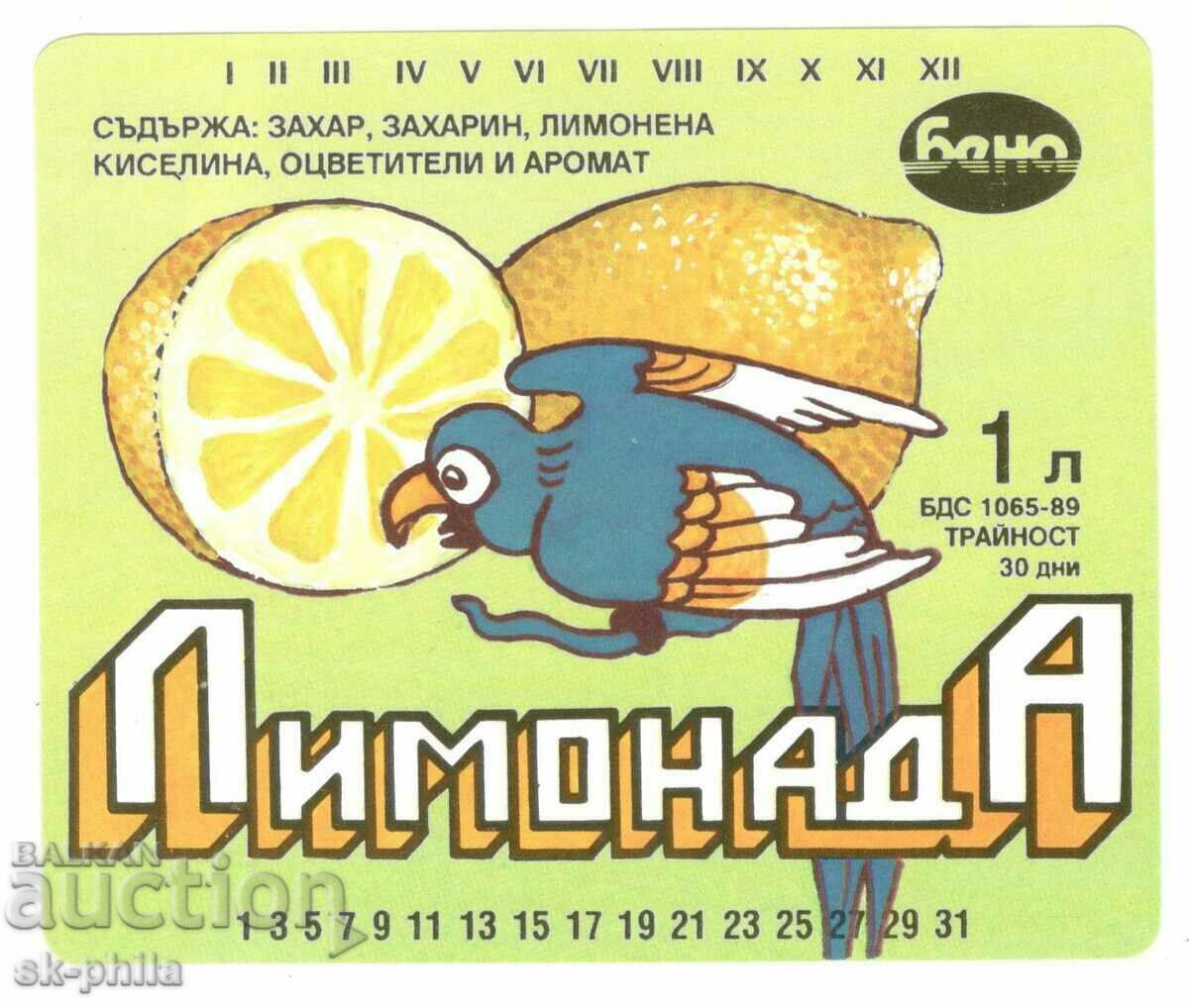 Label of non-alcoholic "Lemonade"