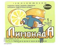 Label of non-alcoholic "Lemonade"