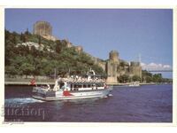 Old postcard - Istanbul, Roman fortress, ship