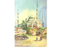 Стара картичка - релефна - Истанбул, Джамия "Султан Ахмет"