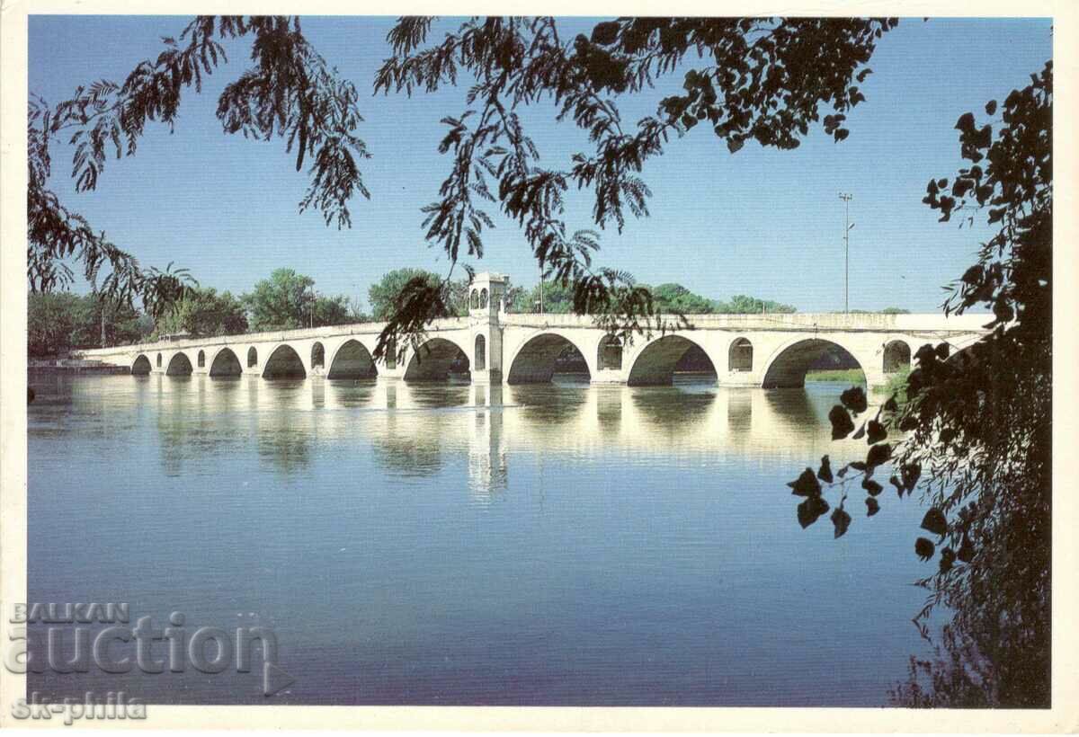 Carte poștală veche - Edirne, Podul Merich