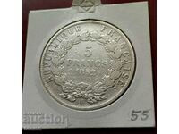 Franta 5 franci argint 1852