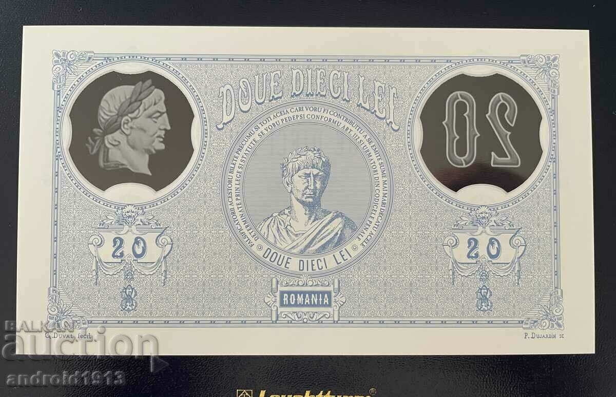 Auction ROMANIA 2021 - 20 LEI 1881, UNC, POLYMER, ANNIVERSARY, FOLDER Auction ROMANIA 2021 - 20 LEI 1881, UNC, POLYMER, ANNIVERSARY, FOLDER