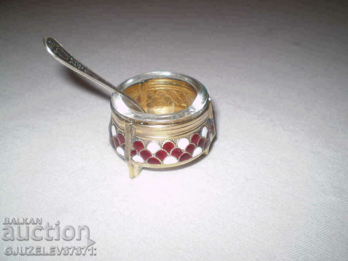 Old Russian Mustard Caviar Caviar Enamel Melchio Gilt - 5 Old Russian Mustard Caviar Caviar Enamel Melchio Gilt - 5