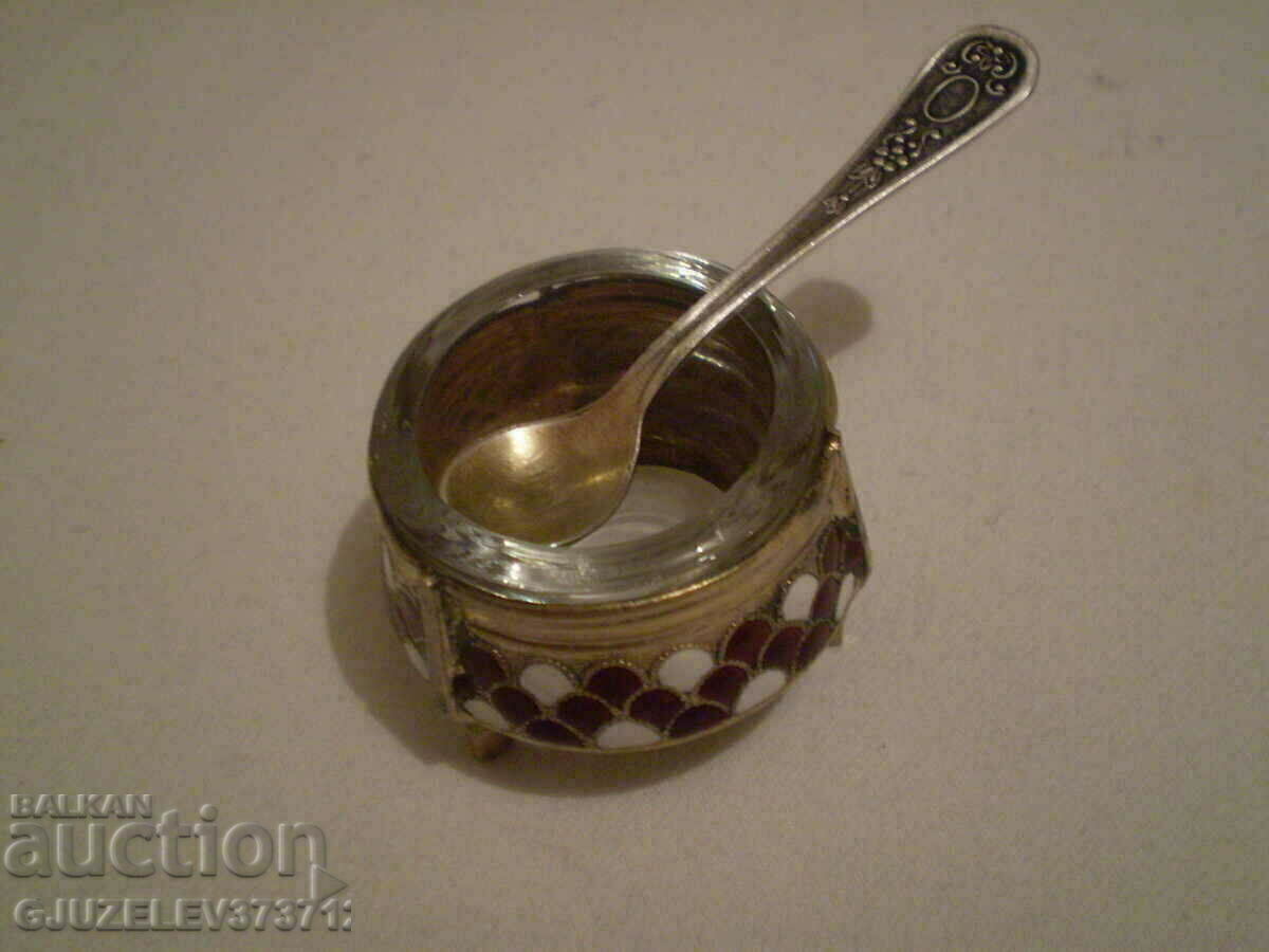 Old Russian Mustard Caviar Caviar Enamel Melchio Gilt