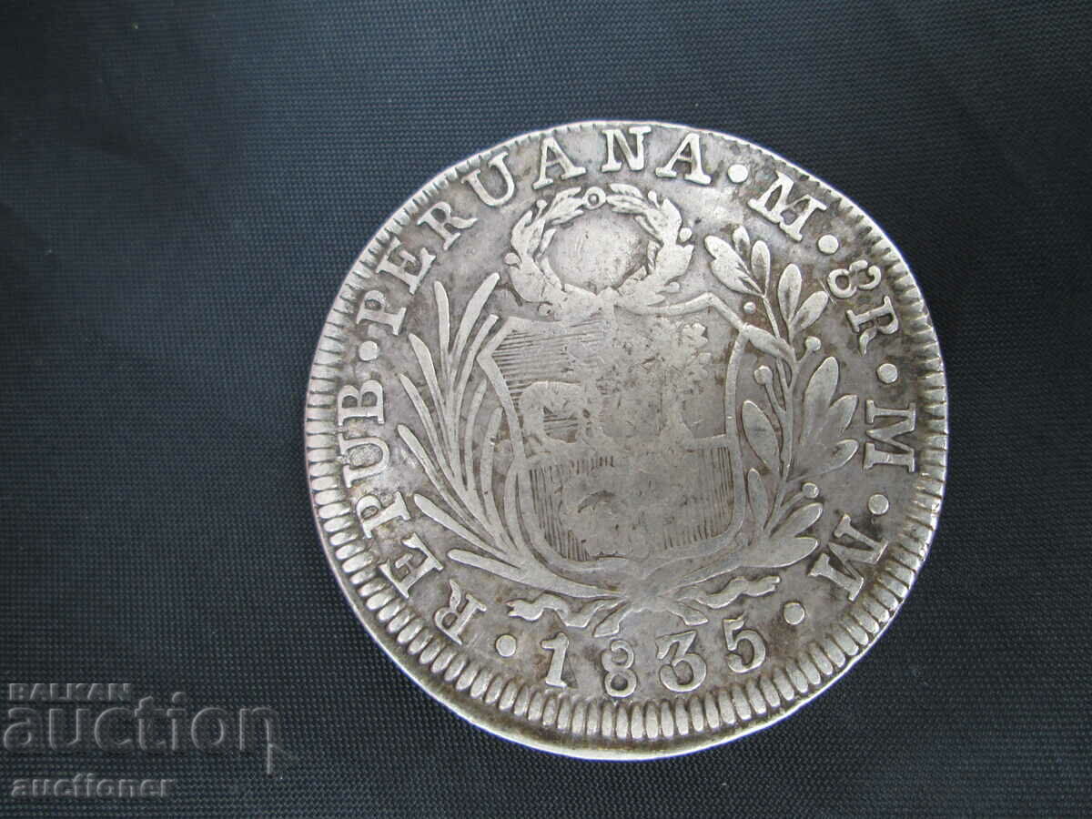 Auction  PERU 8 REAL SILVER 1835