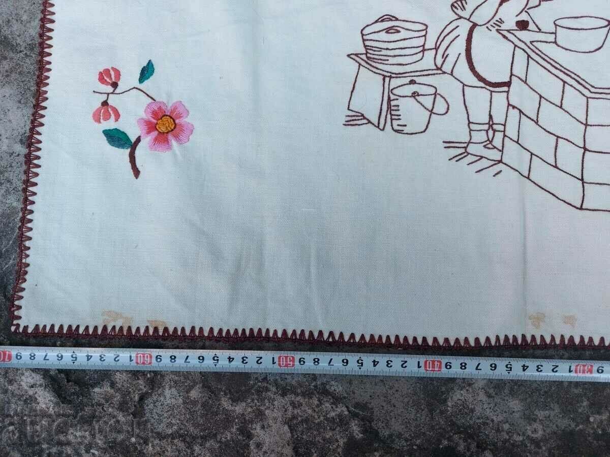 OLD EMBROIDERED CARPET WALL CHECK RUG EMBROIDERY - 5 OLD EMBROIDERED CARPET WALL CHECK RUG EMBROIDERY - 5