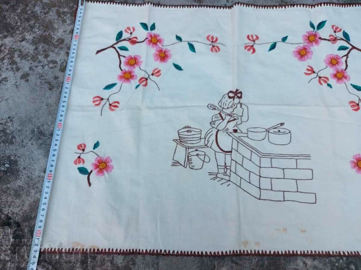 OLD EMBROIDERED CARPET WALL CHECK RUG EMBROIDERY - 6 OLD EMBROIDERED CARPET WALL CHECK RUG EMBROIDERY - 6