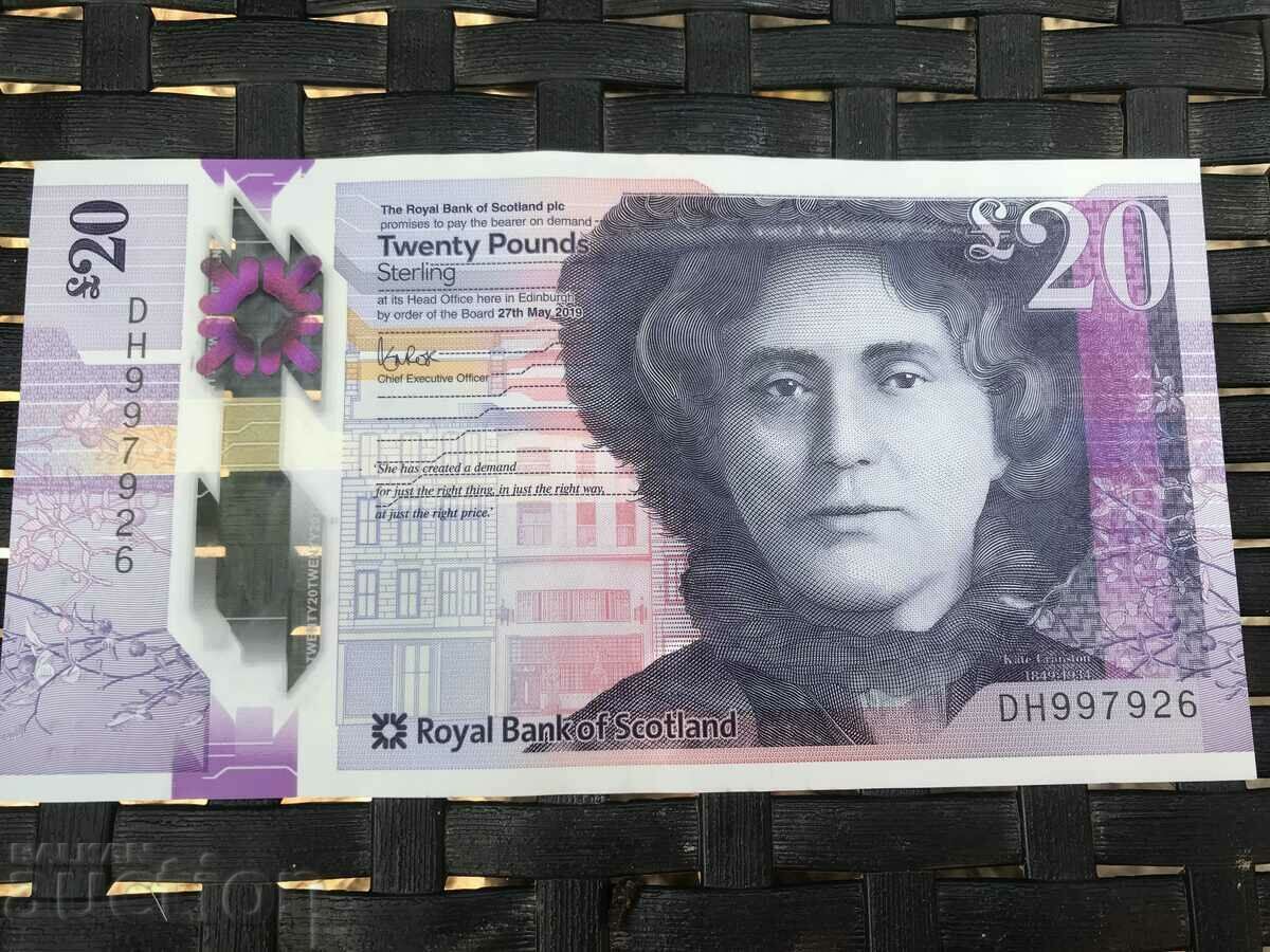 Scoția 20 de lire 2019 veverițe de la Royal Bank