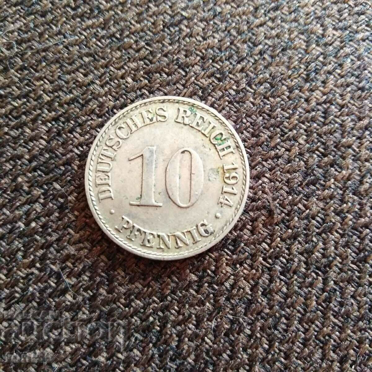 Germany 10 Pfennig 1914 A