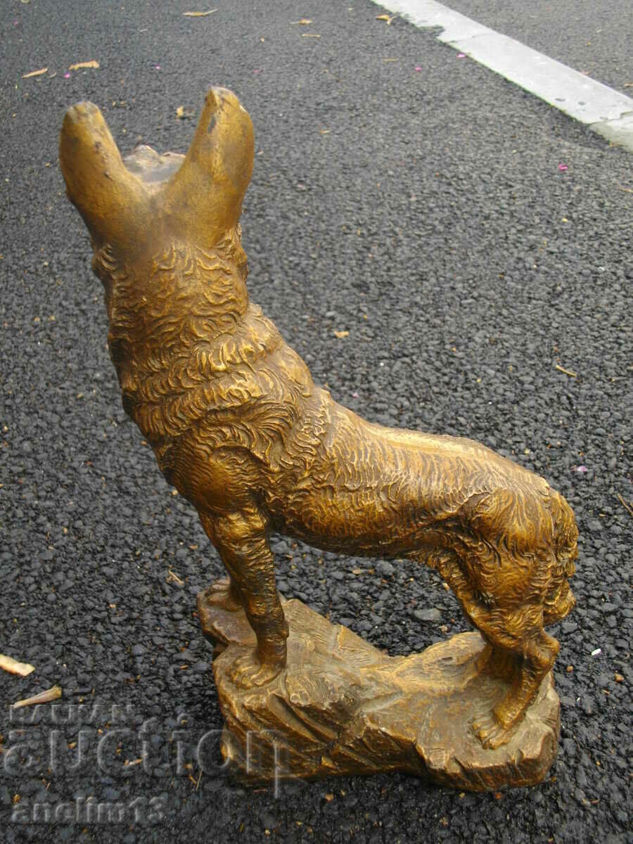 Licitație STATUETA VECHE CERAMICĂ PĂSTOR GERMAN MARCAT