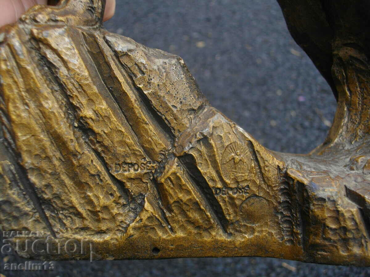 STATUETA VECHE CERAMICĂ PĂSTOR GERMAN MARCAT - 6