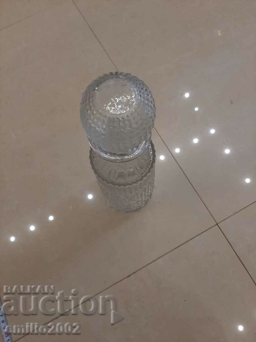 Glass carafe retro social with price 9.00 BGN | € 4.60