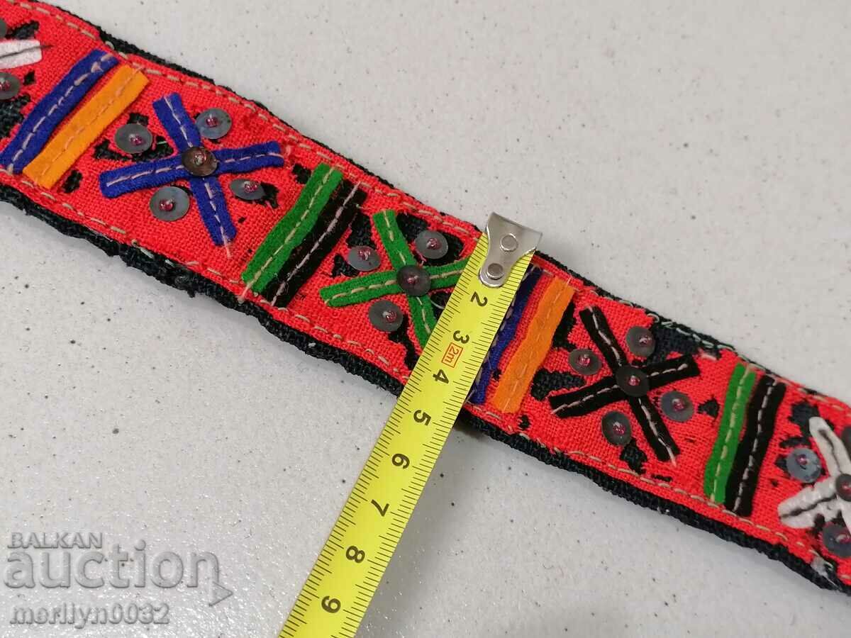 Old hand woven belt, belt, poft, costume - 5 Old hand woven belt, belt, poft, costume - 5