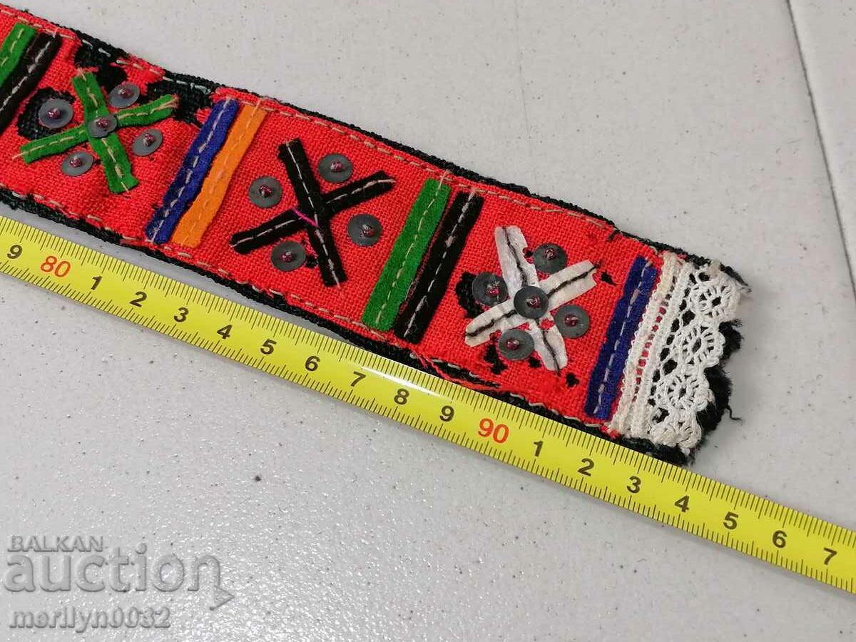 Old hand woven belt, belt, poft, costume - 6 Old hand woven belt, belt, poft, costume - 6