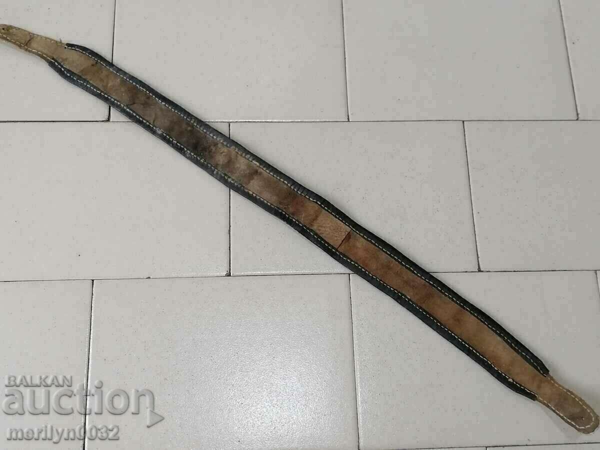 Old handwoven leather belt for pafti beads blue costume - 7 Old handwoven leather belt for pafti beads blue costume - 7