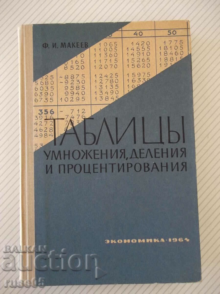 Книга"Таблицы умножения,деления и процент.-Ф.Макеев"-308стр.