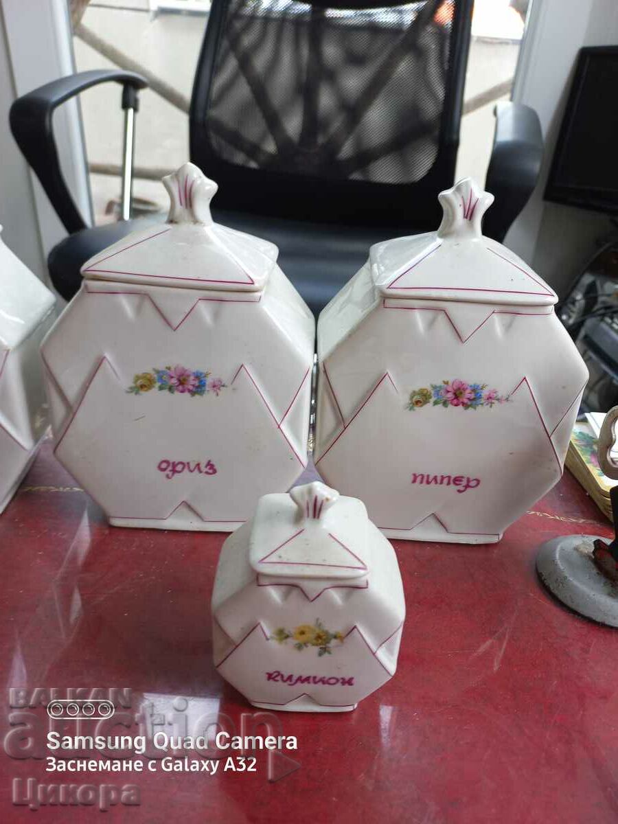 PORCELAIN BULGARIAN SPICE SERVICE - 5 PORCELAIN BULGARIAN SPICE SERVICE - 5