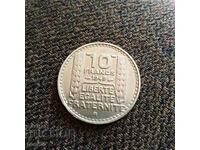 Франция 10 франка 1949 В  UNC - малка глава