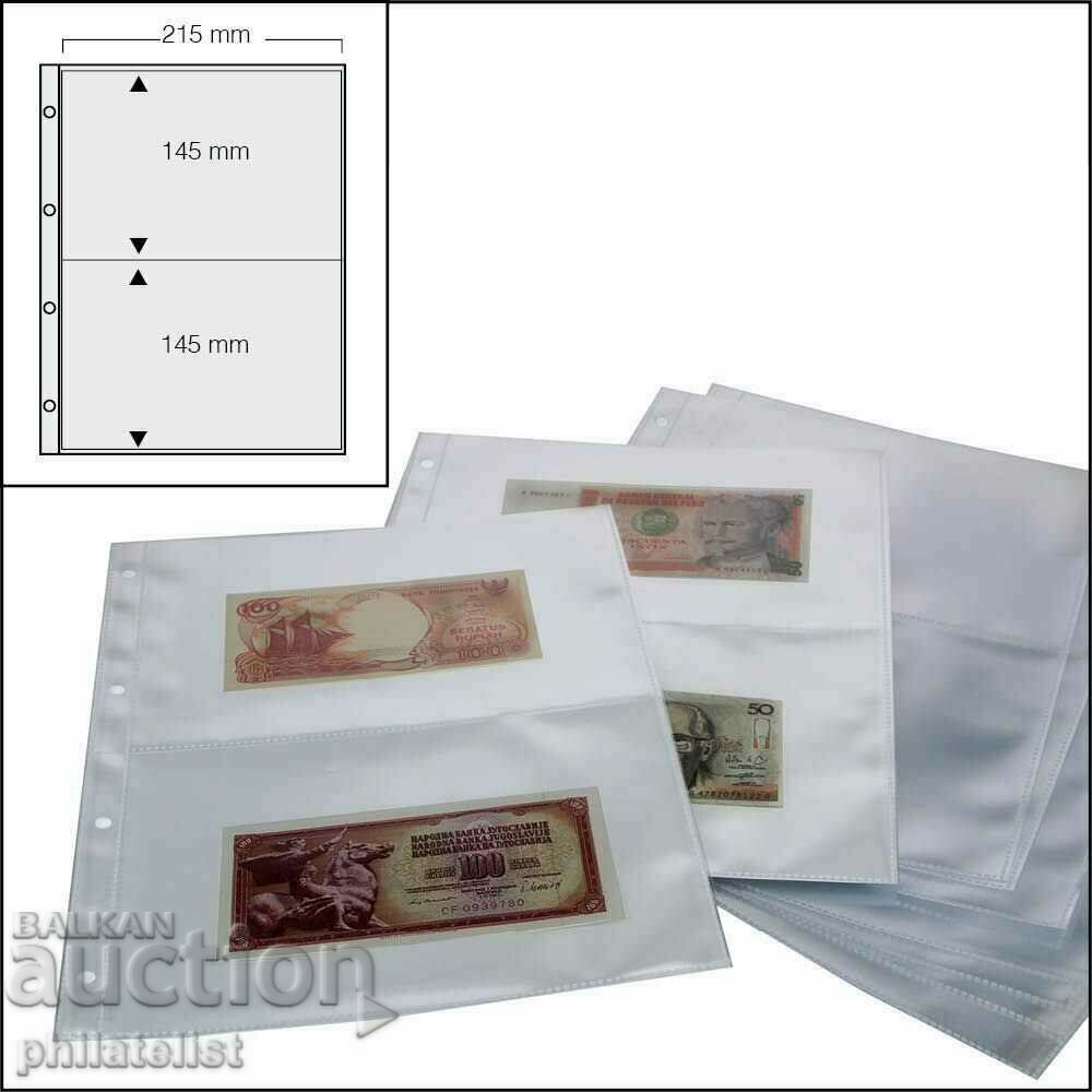 SAFE 5479 - transparent sheets for 2 banknotes 215x145 mm / 15 pcs