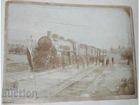 Стара голяма снимка 1910-та влак гара
